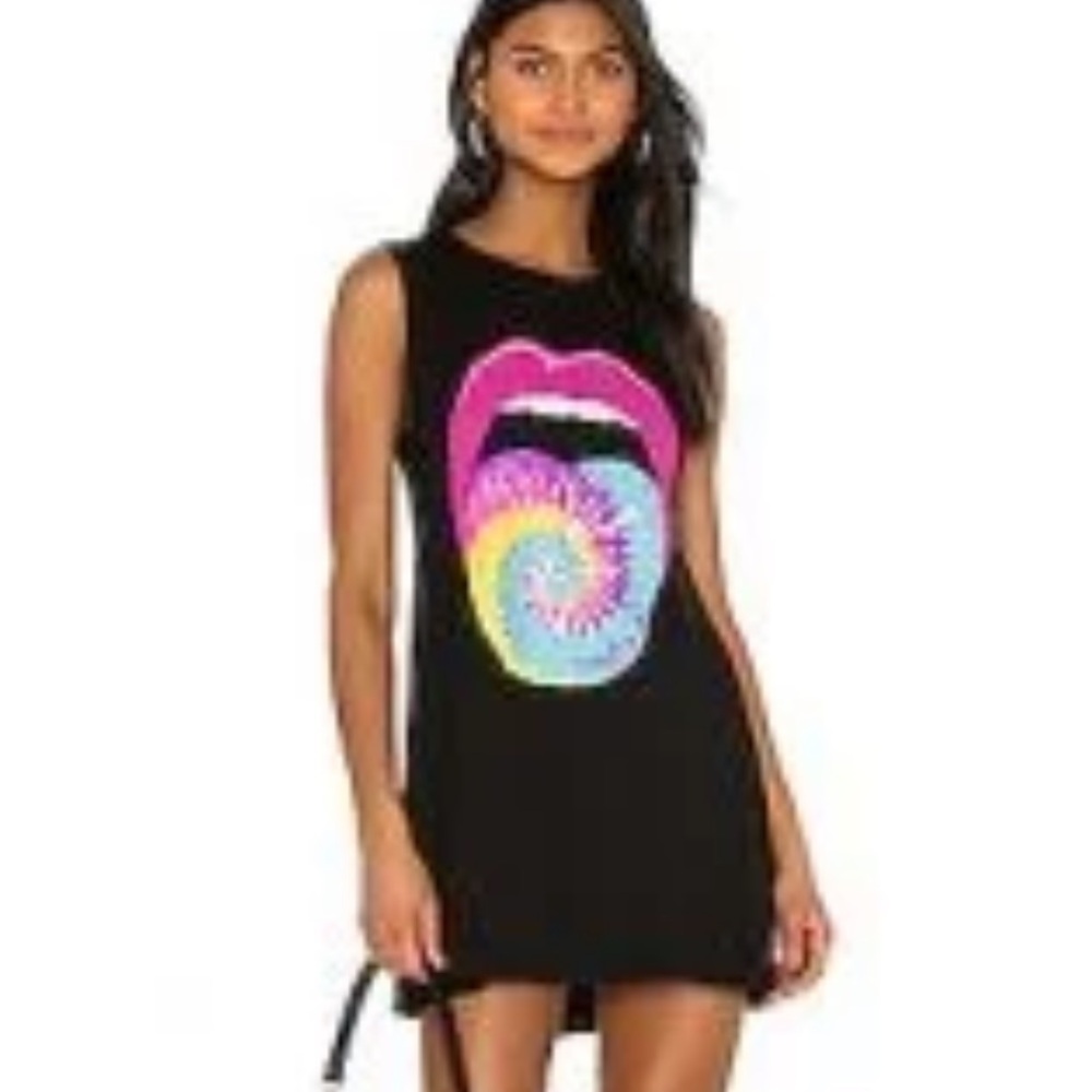 Lauren Moshi Deanna Tie Dye Tongue in Black- Large